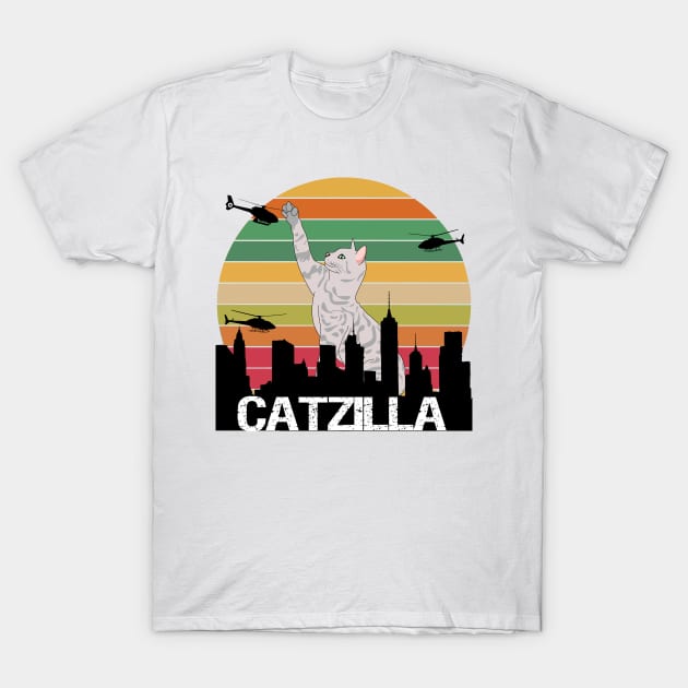 funny catzilla T-Shirt by S-Log